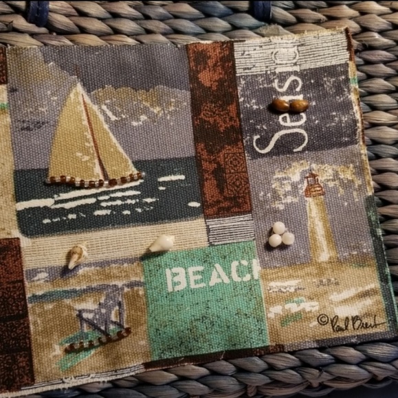 Nautical Shoulder Tote Sun N Sand Natural Accessor - Picture 5 of 5